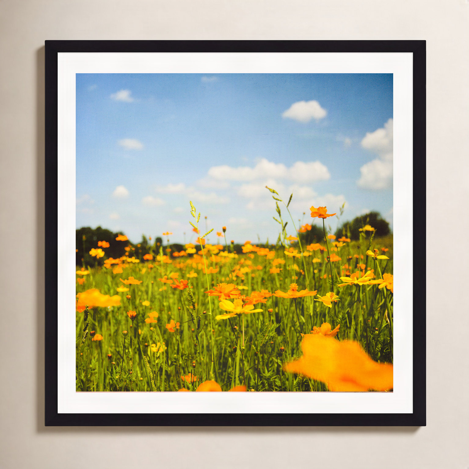 Zaxton "Summertime Good Vibes" Print, 12" W x 12" H, Black Single Picture Framed, Yes