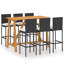 Ensemble de salle à manger à hauteur de barre rectangulaire pour 6 personnes 55,1 po Sham-799760007-763120909