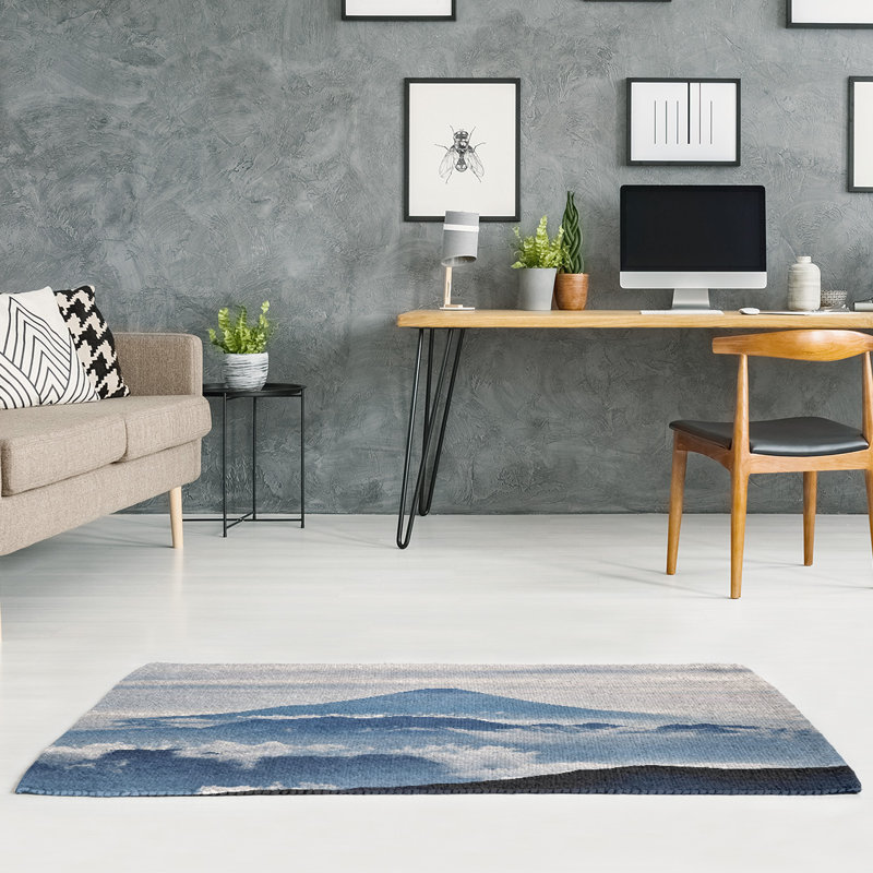 Tapis de l’ensemble de la partie bleue de la chenille mt. fuji, Rectangle 2 pi x 3 pi