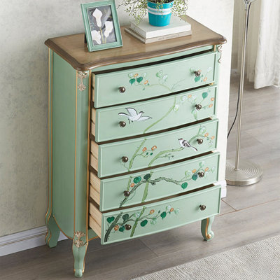 Armoire d'appoint en bois manufacturé brun-vert massif
