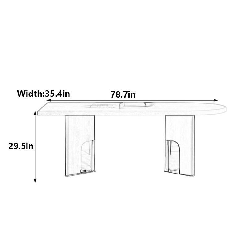 Table de salle à manger style français demi-cercle en marbre, 29.5"H x 78.7"L x 35.4"W