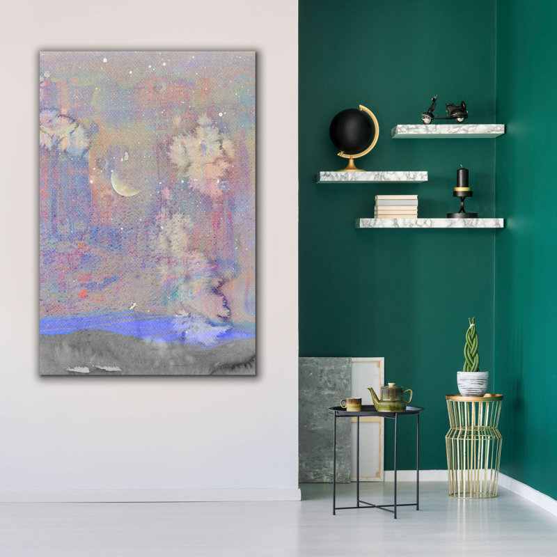 "Epic Graffiti" Silvery Moon 1 "par Alicia Ludwig, art mural sur toile, H 60 po x l 40 po x P 1,5 po