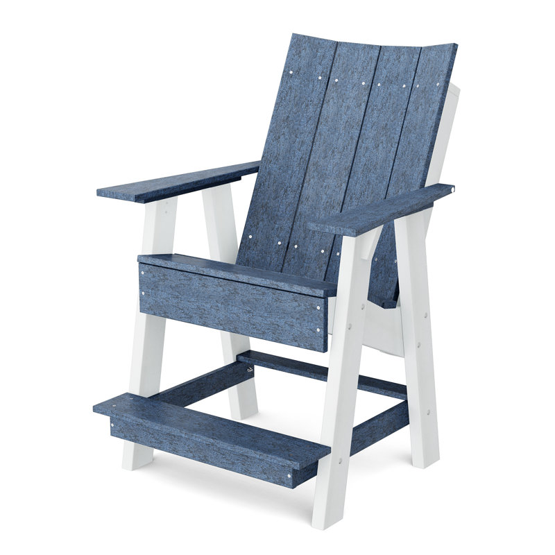 Chaise haute Adirondack contemporaine, Bleu patriote / blanc