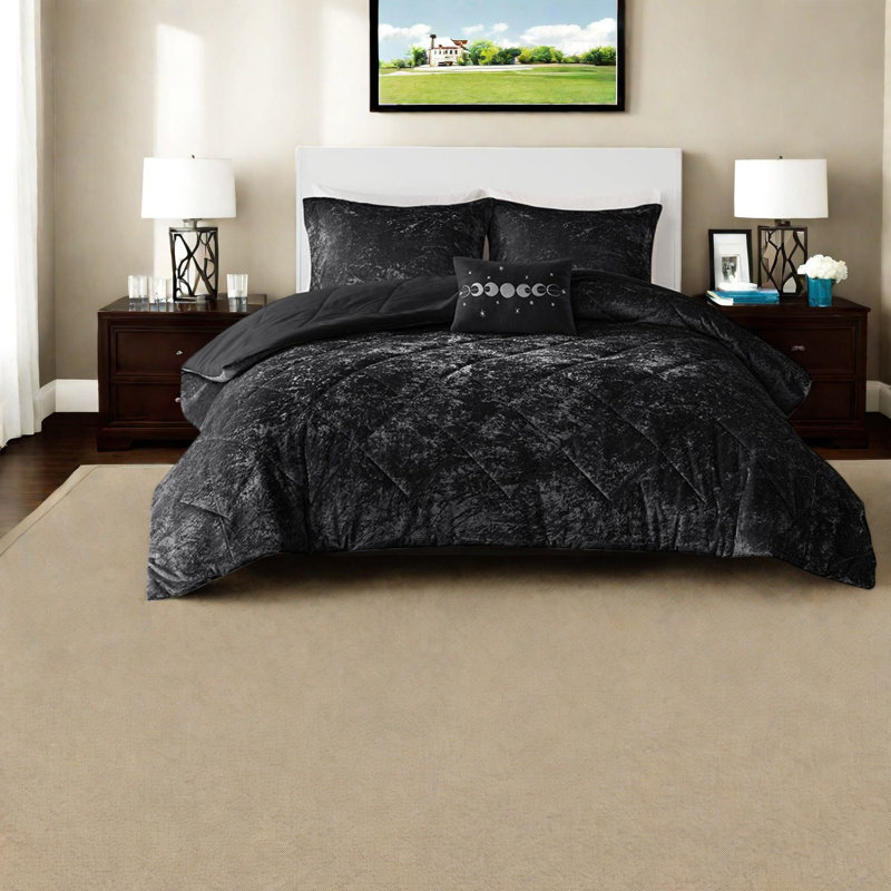 Ensembles de literie en velours de luxe pour lit simple simple TG, noir, confort moderne pour la maison
