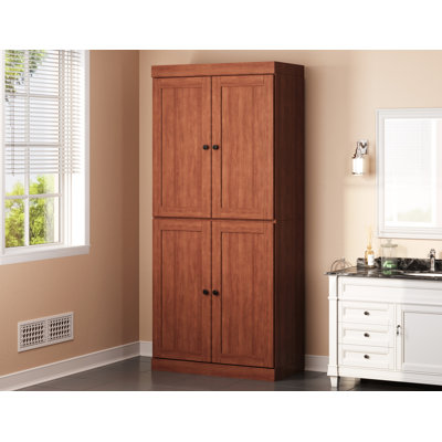 Armoire de rangement 100% bois massif 32 "avec portes Shaker et tablettes réglables