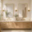 Miroir mural moderne à cadre incurvé, miroir décoratif pour salle de bain-556756316