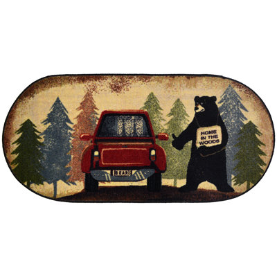 Paillasson d'intérieur seulement 44 po x 20 po Costa Hitchhiking Bear Accent