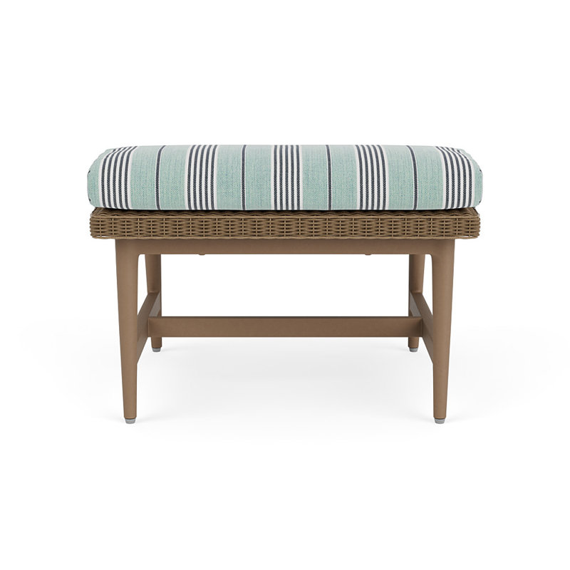 Cascade Outdoor Ottoman, Hansen Seaglass, Fawn