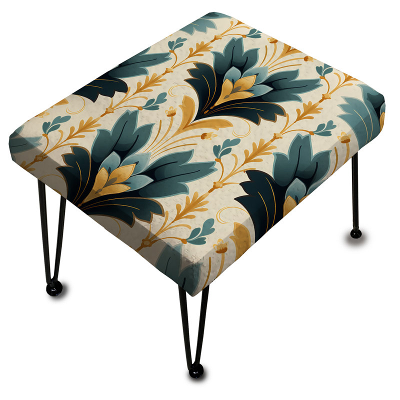 Victorian Elegance Emerald Chevron - Repose-pieds rectangulaire à chevrons
