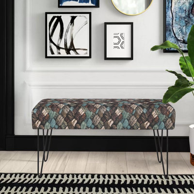 Polyester Blend Upholstered Bench