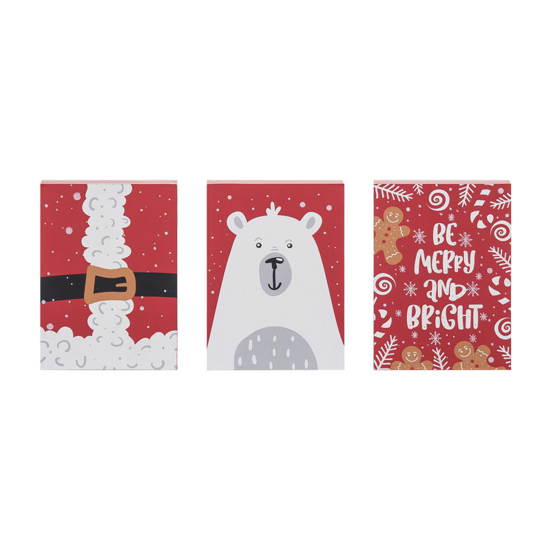 Ensemble de 3 décorations de Noël en MDF 