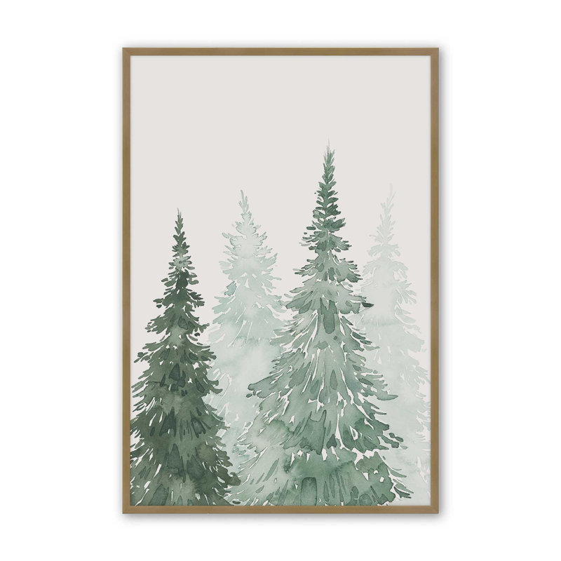 Whispering Spruce Shadows II, Cadre ouvert à coins ouverts, or brossé, H 37,25 po x l 25,25 po