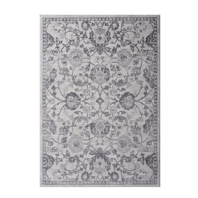 Loom & Collection Grey/Silver/ Area Rug 6X9 - Non-Shedding, Stain , For Home Interior Decorates Style