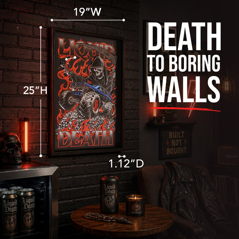 Art mural en relief 3D encadré noir avec cadre noir pour homme, garage et salle de jeux