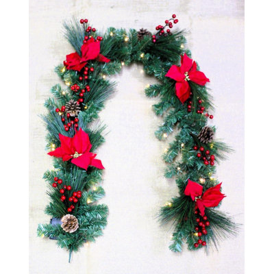 200cm Lighted Faux Garland with Lights