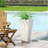 13" Outdoor Modern  Small Cast Stone Planter, White-123804838-123804837