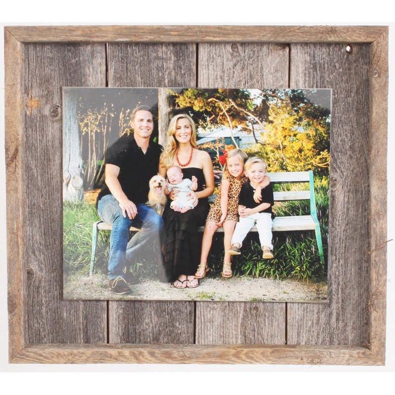 Rustic Weathered Gray 5x7 Reclaimed Wood Floating Wall Frame