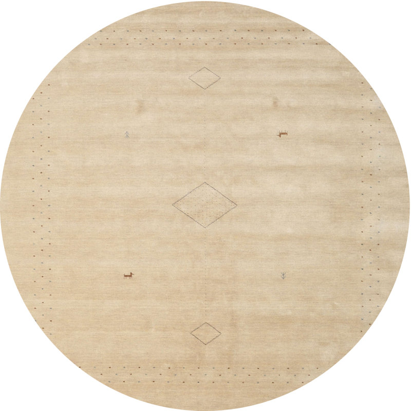 Surface beige contemporaine tapis, Rond 4 pi