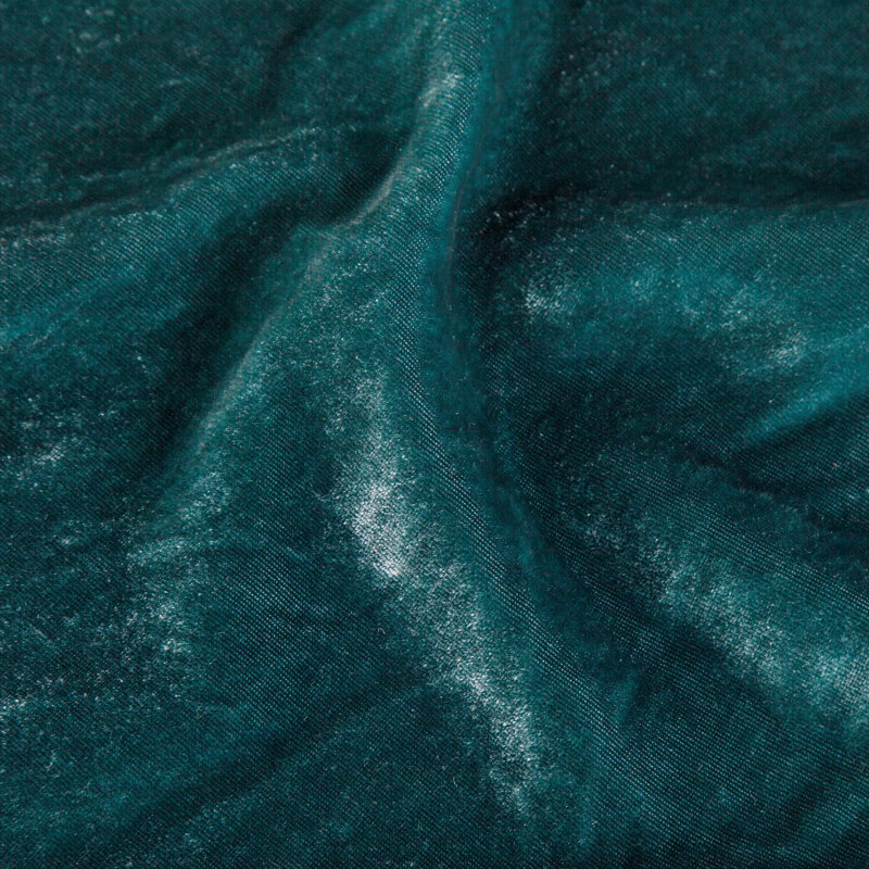 Stella Faux Silk Velvet Romantic Western Ruffle Skirt Bedspread Set, King Bedspread + 2 King Shams, Storm Blue
