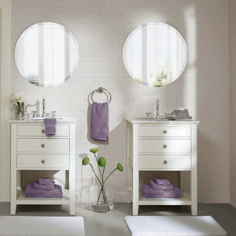 100% Cotton 8 Piece Antimicrobial Towel Set, Light Purple