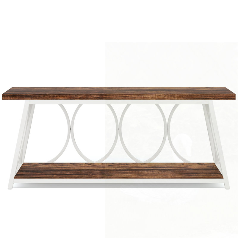 Farmhouse Console Table, White, Brown