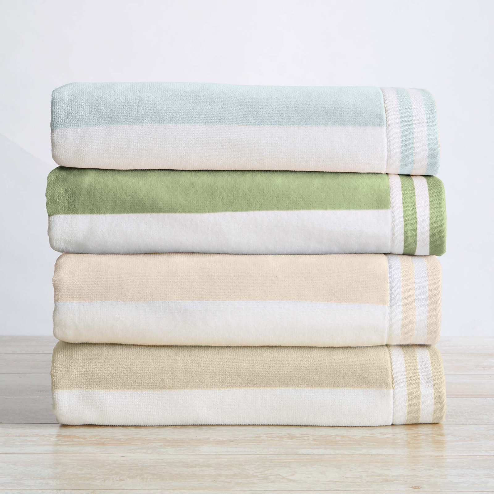 Edgartown Striped Cotton Beach Towels, Mixed
