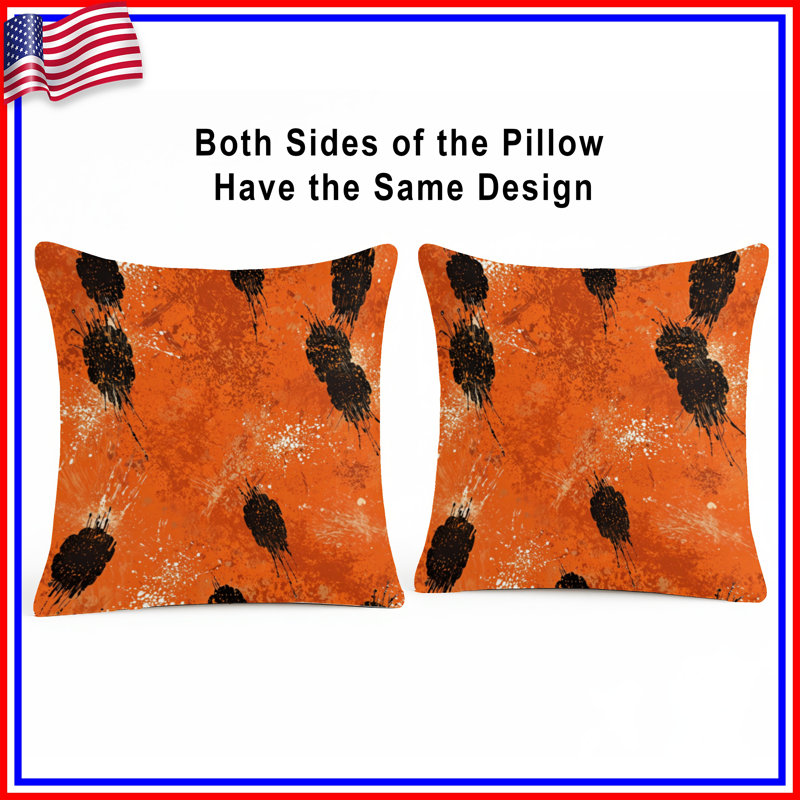 Coussins décoratifs Orange, 14 X 14 pouces