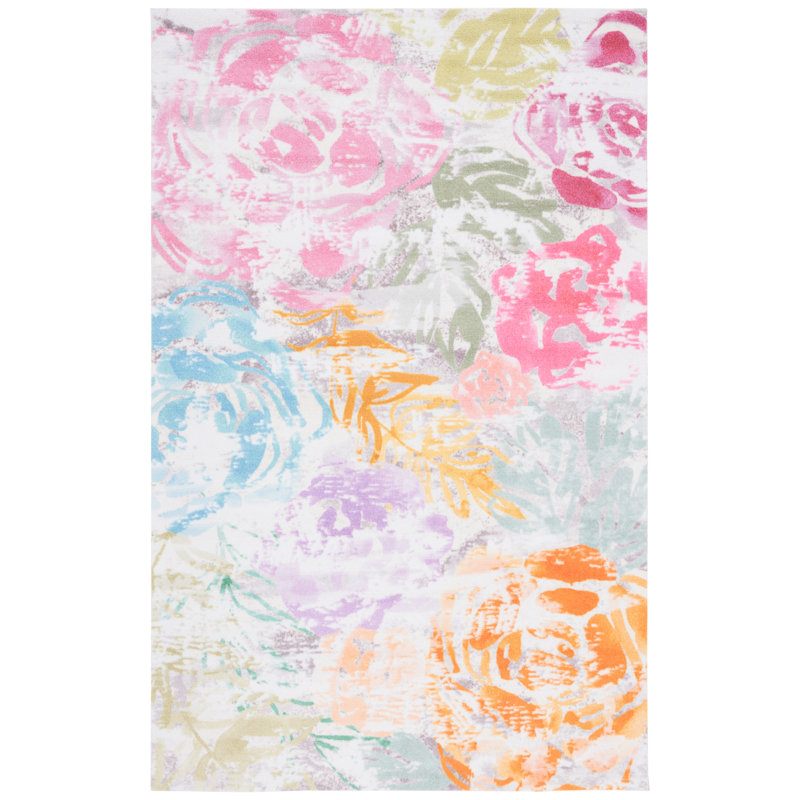 Florist 100 Performance Floral Rug, Rectangle 5' x 8'