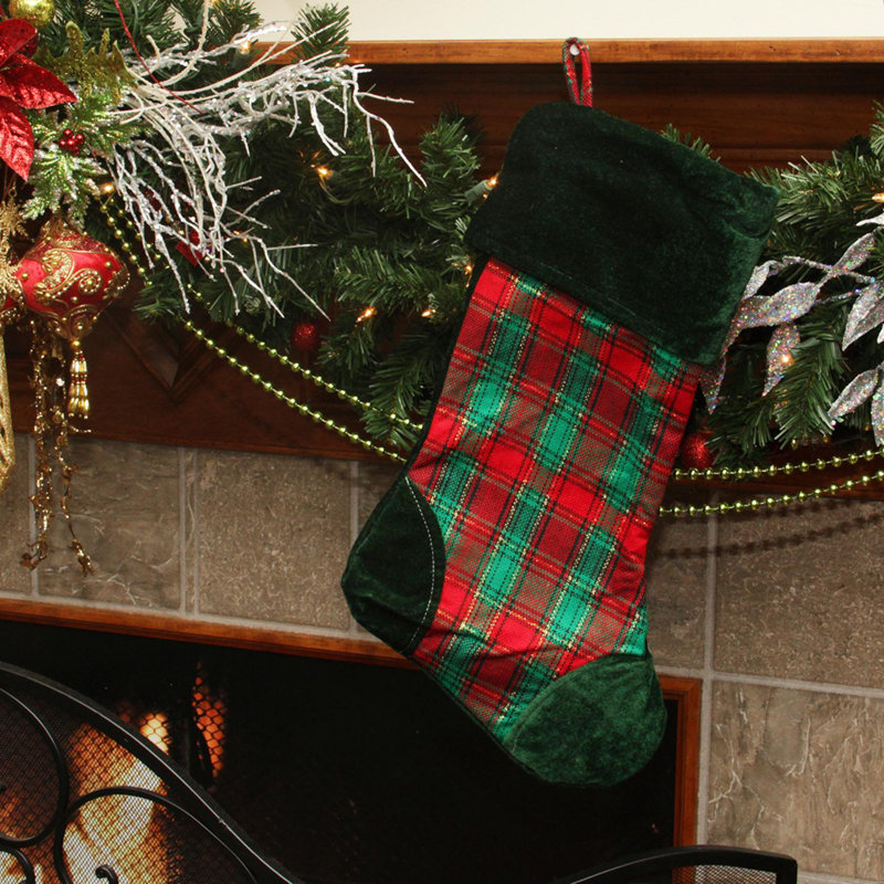 Chaussette 19 po Christmas Traditions, Vert / Rouge / Or