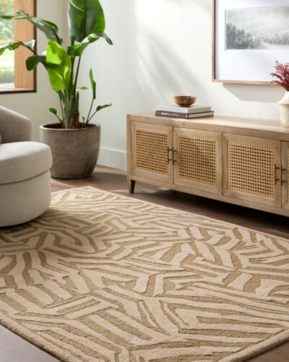 Polk Hand-Tufted Striped Rug, Rectangle 5' x 7'6"