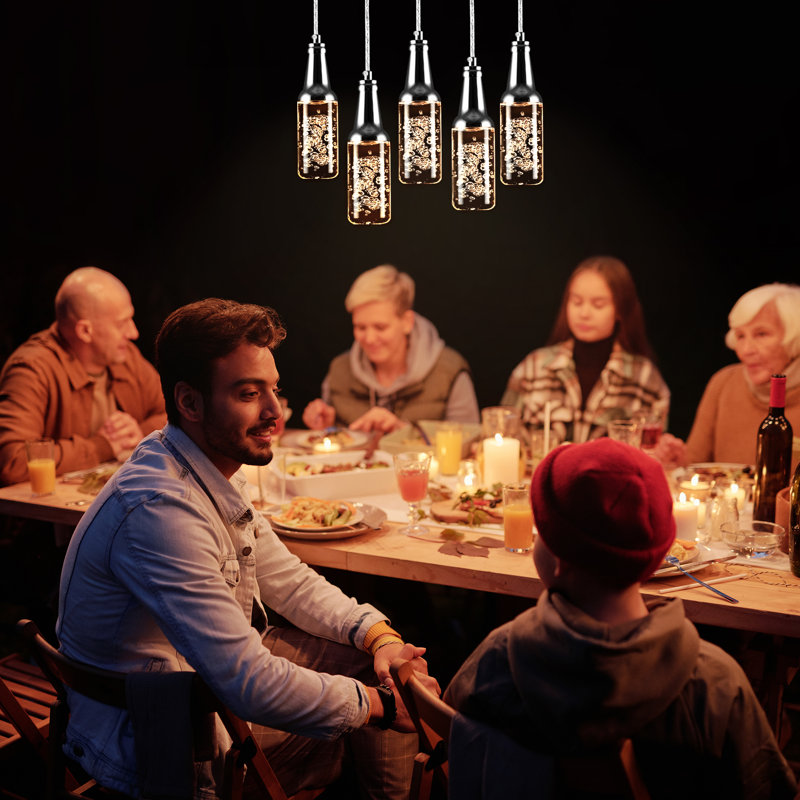  Luminaire suspendu cylindrique à 5 lumières DEL