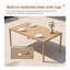 Table de salle à manger d'extérieur en acier Huitt avec finition en bois de teck, assemblage sans outil