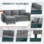 Canapé rembourré 79 po avec repose-pieds 79 po-1743957815
