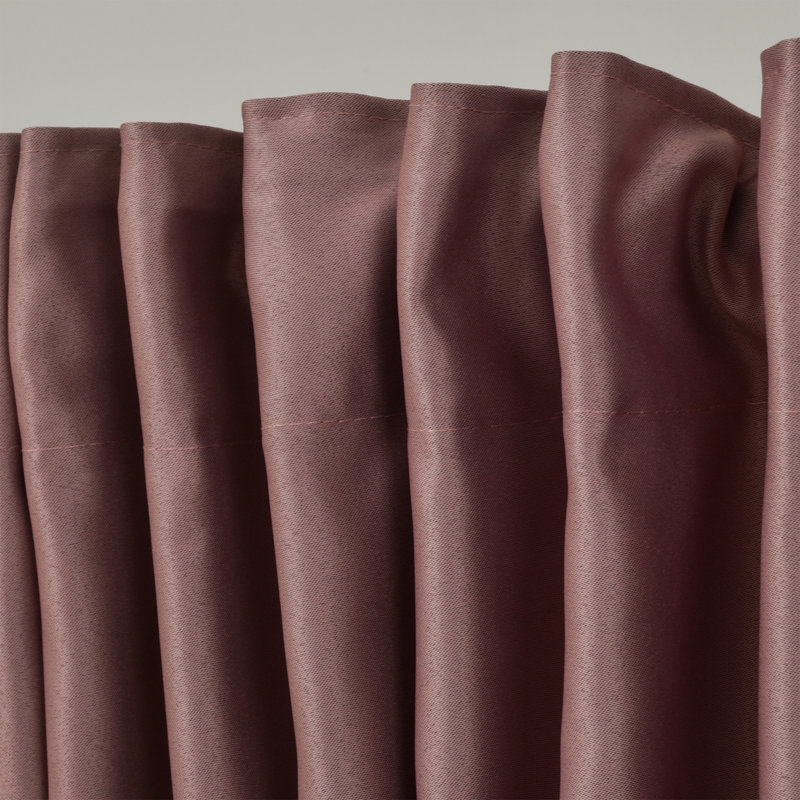 Sateen Look Room Darkering Room Darkening Curtain Pair, 52" W x 108" L, Pink