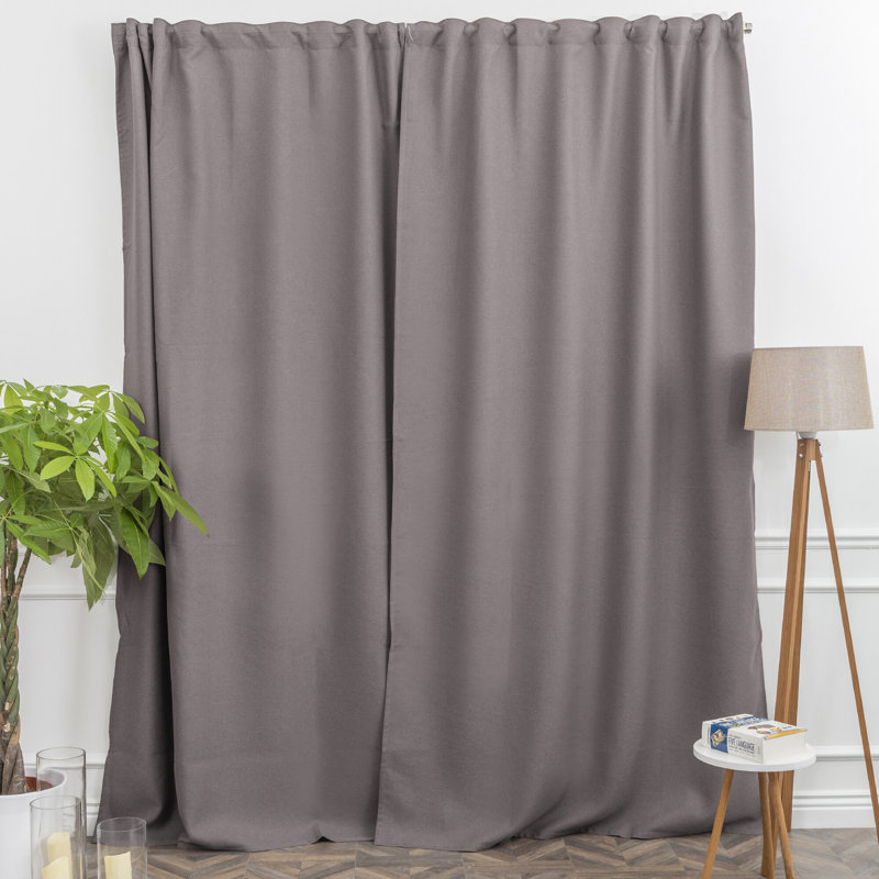 Room Darkening Single Curtain Panel, 130cm Width x 500cm Drop, Grey