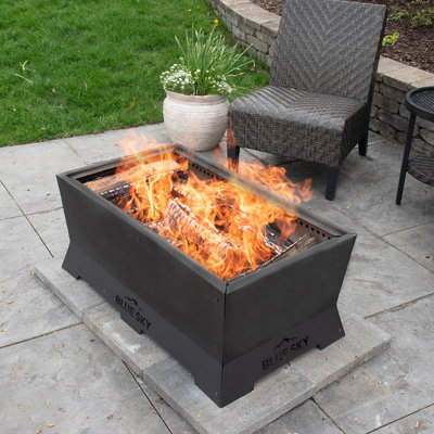 Rectangle Steel Wood Burning Smokeless Fire Pit