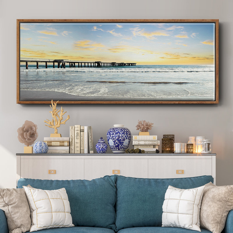 Pacific Beach Pier- Framed Canvas, 8" H x 20" W