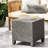 Accent Table - 17.8" H Cube Side Table, Black Pe And Iron, Fashionable Assembly- & Iron 18"X18"X18", No Assembly Needed-620732073