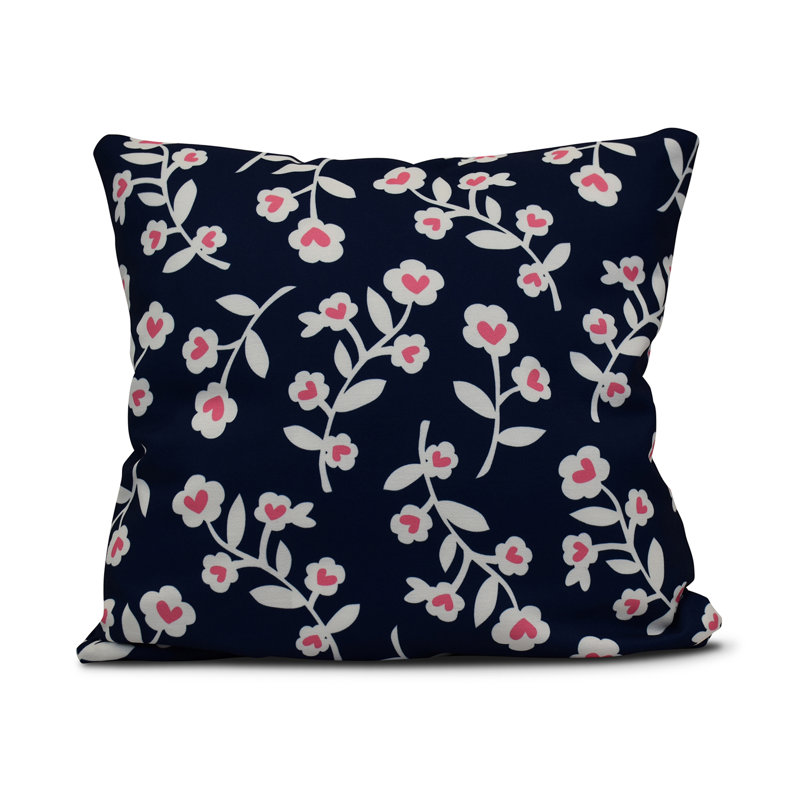 Housse de coussin d'extérieur carré Funky Junky, Bleu marine, 18 po x 18 po