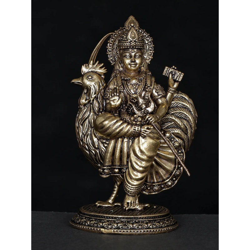 4 Inch Small Bahuchara Mata Brass Statue