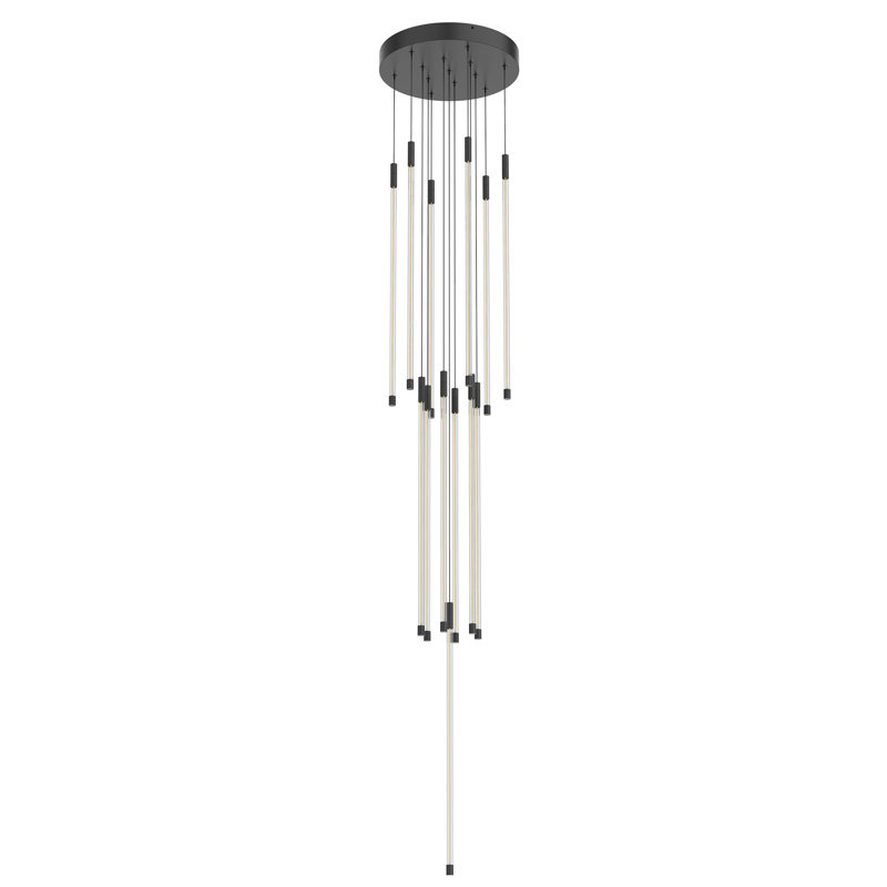 Motif 13 - Light LED Pendant, 26.75" H x 12.75" W x 12.75" D, Black