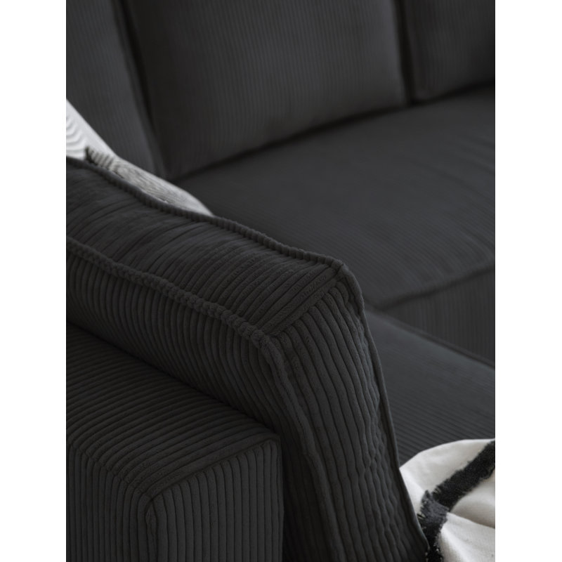 Sofa Bed, Anthracite, Left Hand Facing