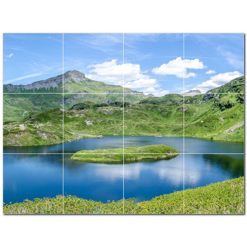 Murale en céramique satinée 8 "x 8" Lakes Photo
