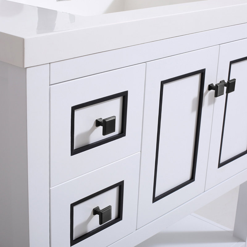 Ensemble de meuble-lavabo simple 37 po Thome, Blanc, Noir mat