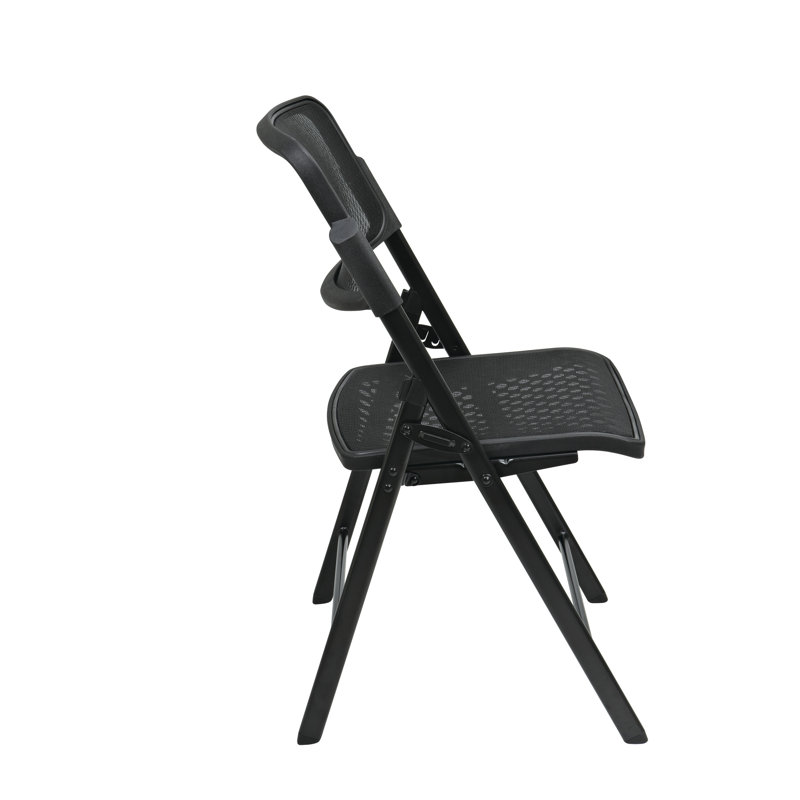 Chaise pliante en tissu Geriyah Deluxe, Noir