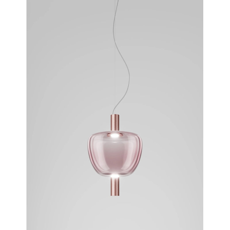 Riflesso 1 - Light LED Pendant, Light Amethyst Transparent, Matte Copper