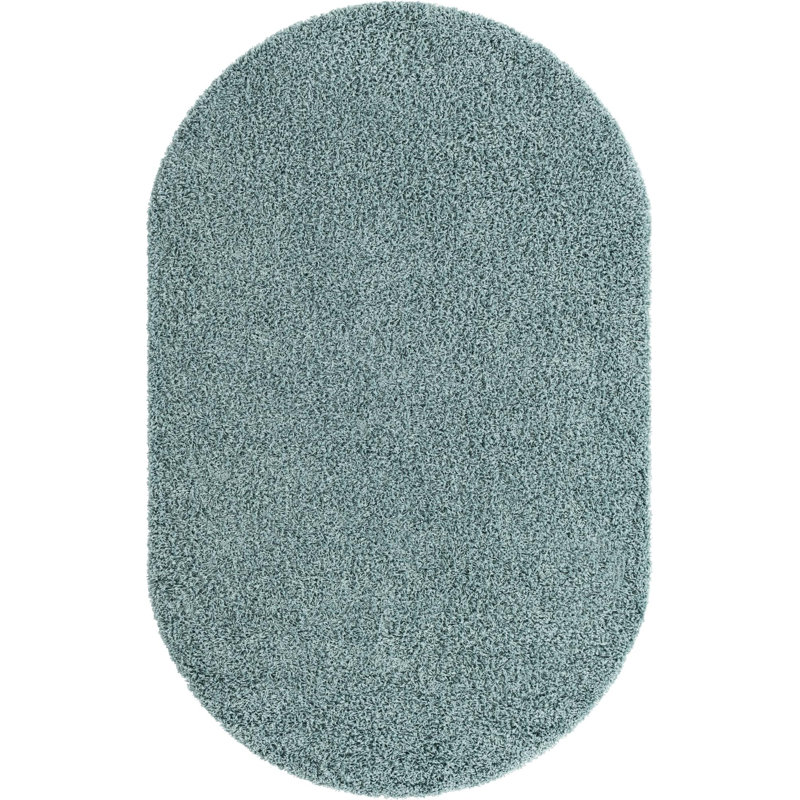 Tapis bleu ardoise Renesha, Ovale 5 pi x 8 pi