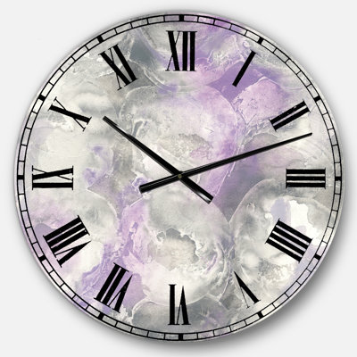 Watercolor Minimal Purple Tones III - Farmhouse Wall Clock