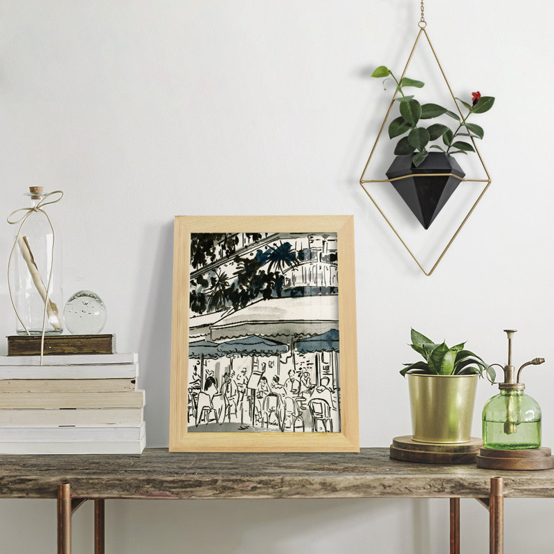 " Aucoin De Larue II ", 9" W x 11" H x 1'' D, Natural Framed Paper