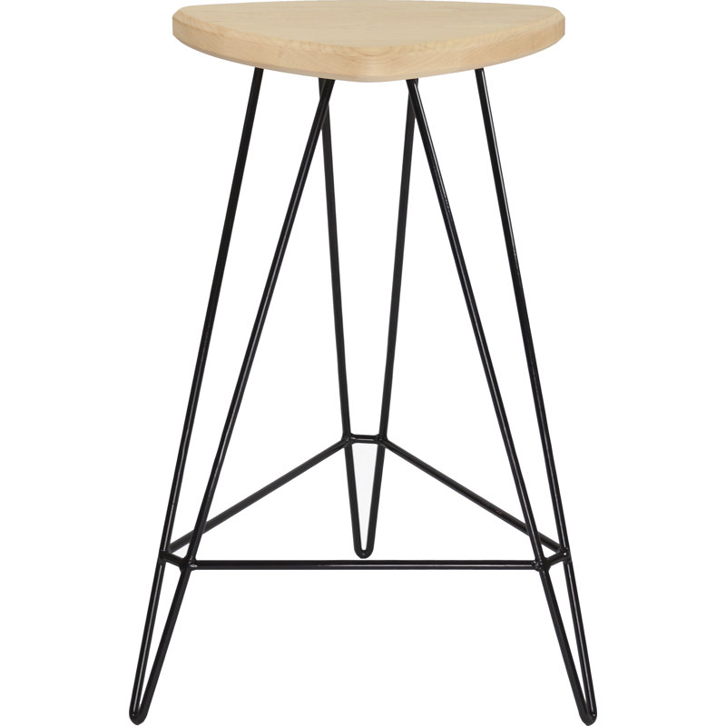 Madison Counter Stool with Metal Frame, Black, Maple, Counter Stool (26" Seat Height)